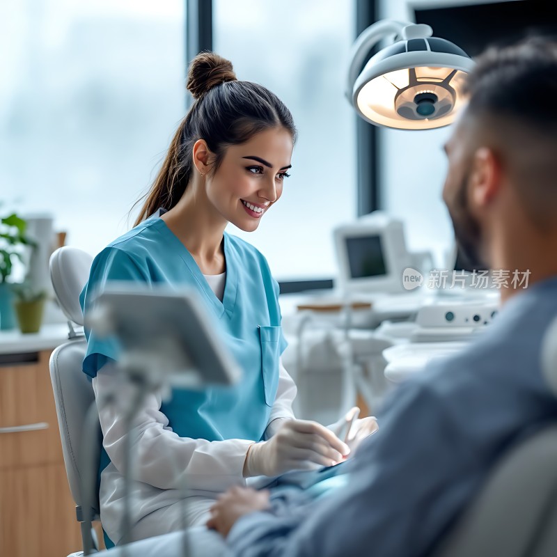 牙科诊所里的温馨交流