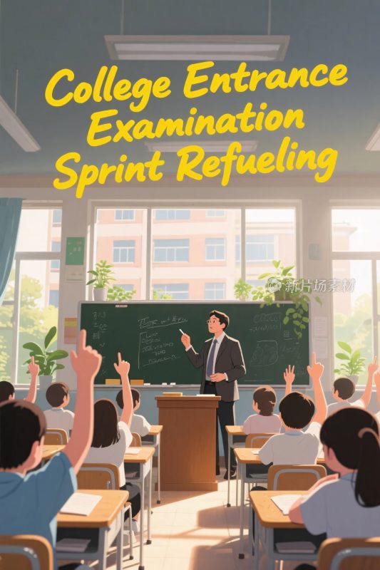 高考冲刺课堂插画