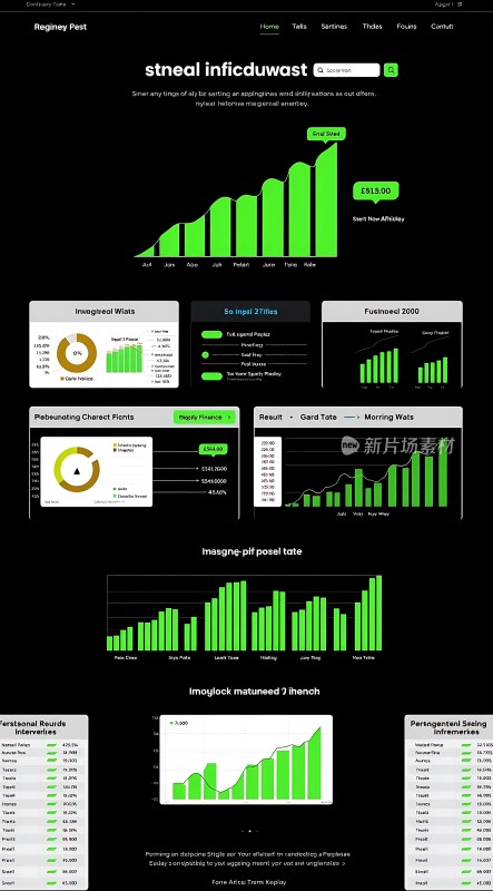 绿色数据图表展示与分析