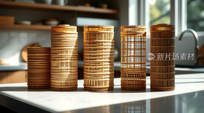 阳光下的竹编艺术