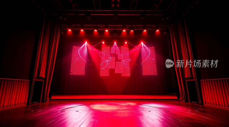 红色舞台灯光秀璀璨夺目引人入胜