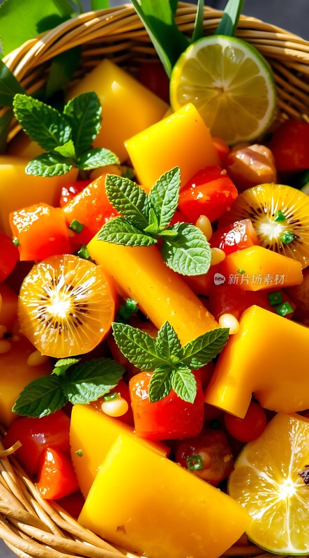 阳光下的水果拼盘