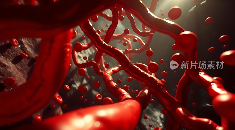 红色血管与血液流动