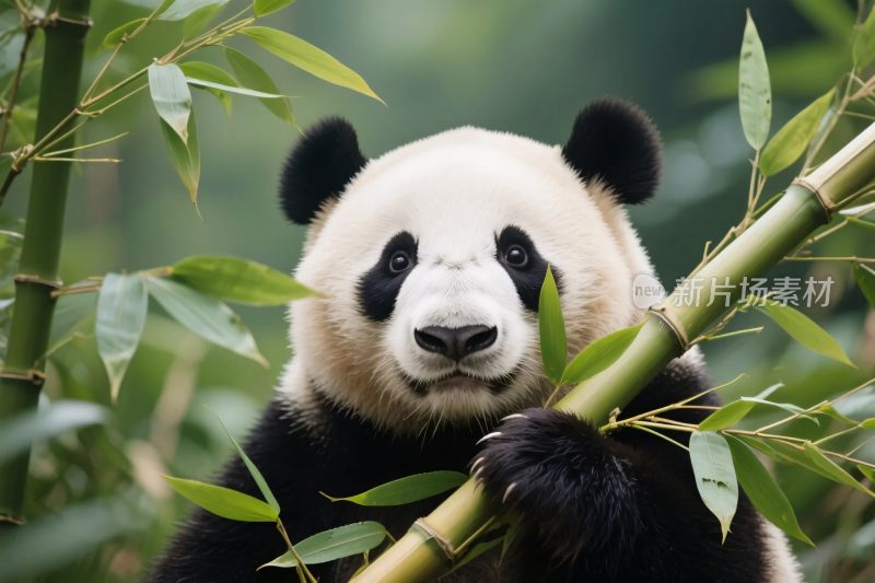 熊猫与竹子自然图