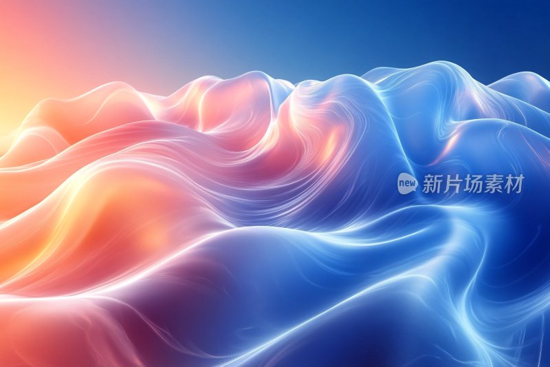 绚丽多彩的流动波浪背景