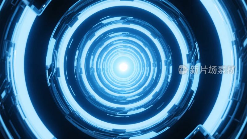 蓝色科技感环形光效背景