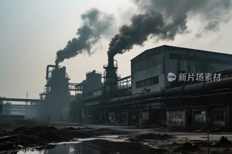 工业烟囱与工厂场景