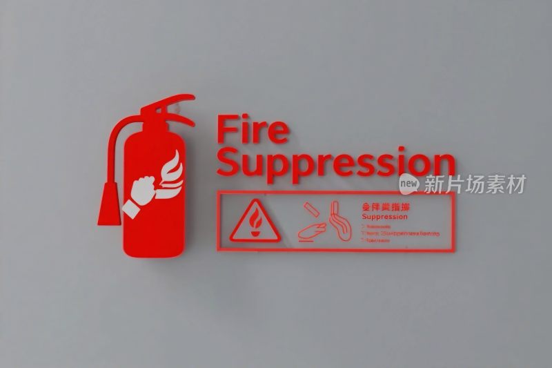 消防灭火器标识插画