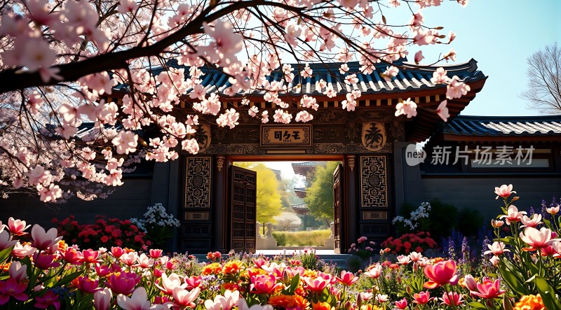 春意盎然古建筑