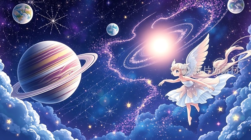 梦幻星空下的精灵之旅