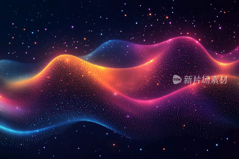 绚丽多彩的梦幻波浪星空