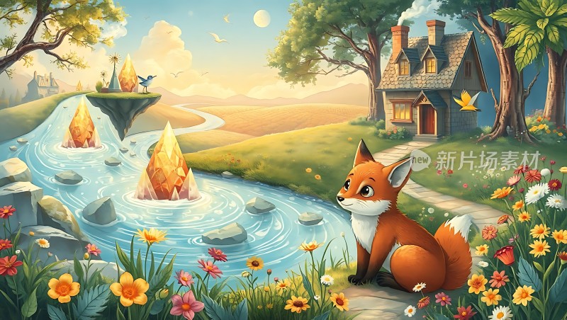 森林小狐狸与神秘水晶湖