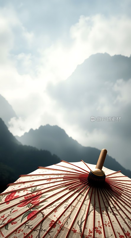 山间油纸伞下的宁静时光