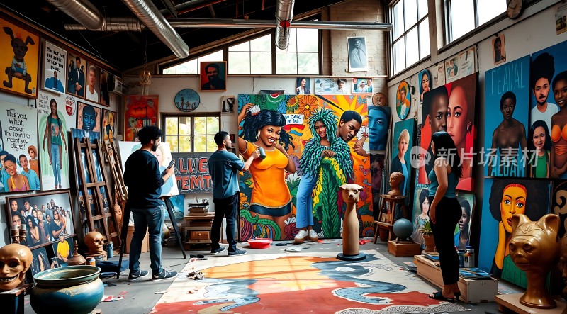 艺术工作室里的创作瞬间