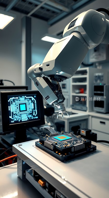 机器人操作精密芯片展现科技魅力