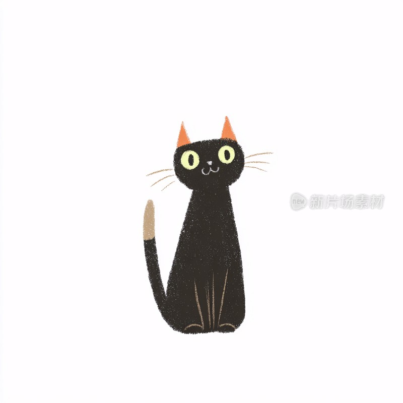 可爱黑猫插画形象