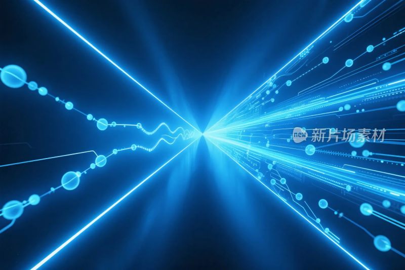 蓝色科技数据通道插画