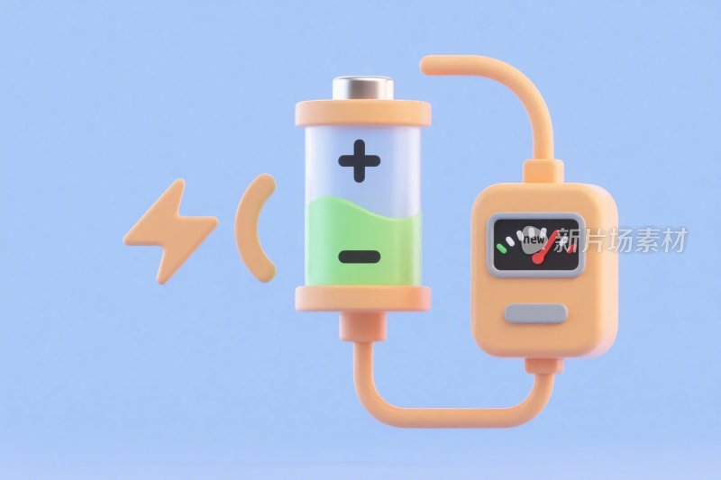 电力电池卡通插画