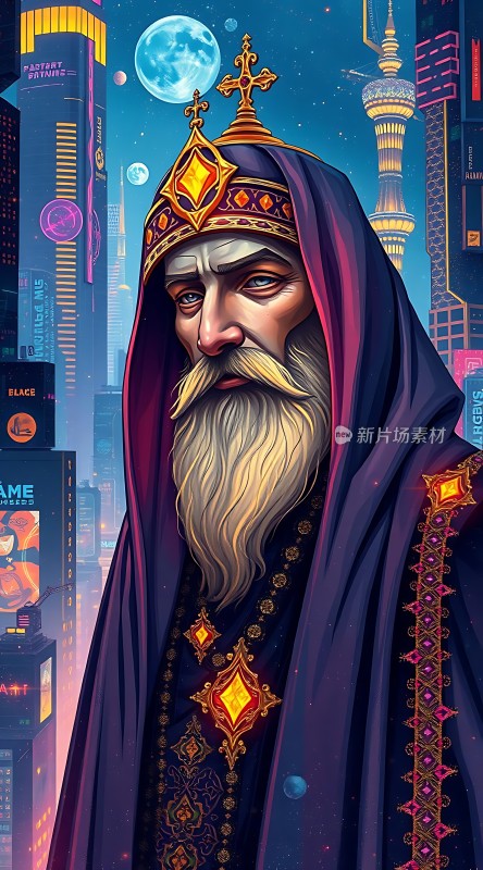 未来都市中的神秘长者