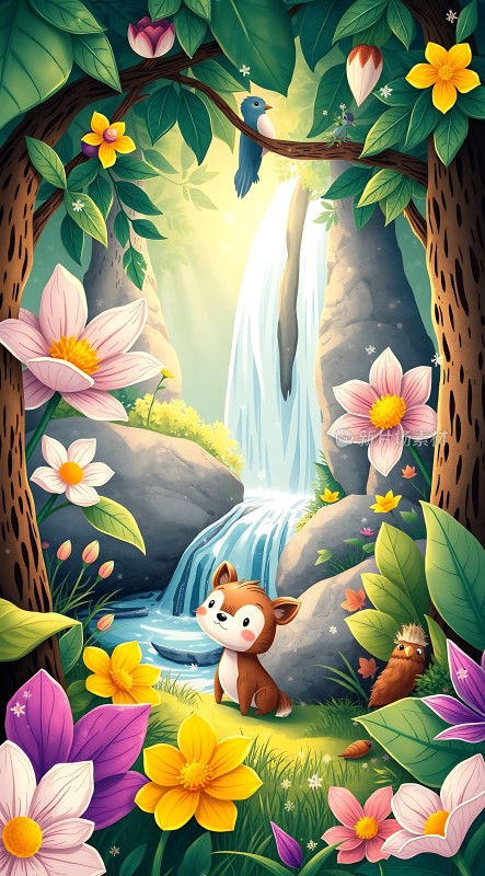 森林秘境中的小狐狸