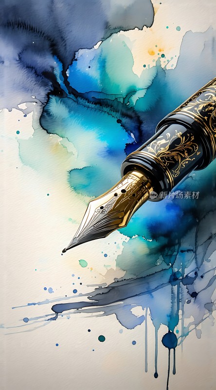 钢笔与水彩的艺术融合