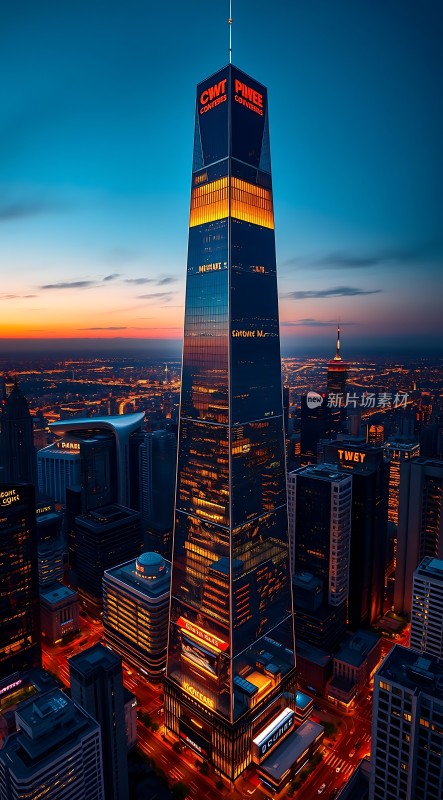 璀璨摩天大楼城市夜景尽收眼底