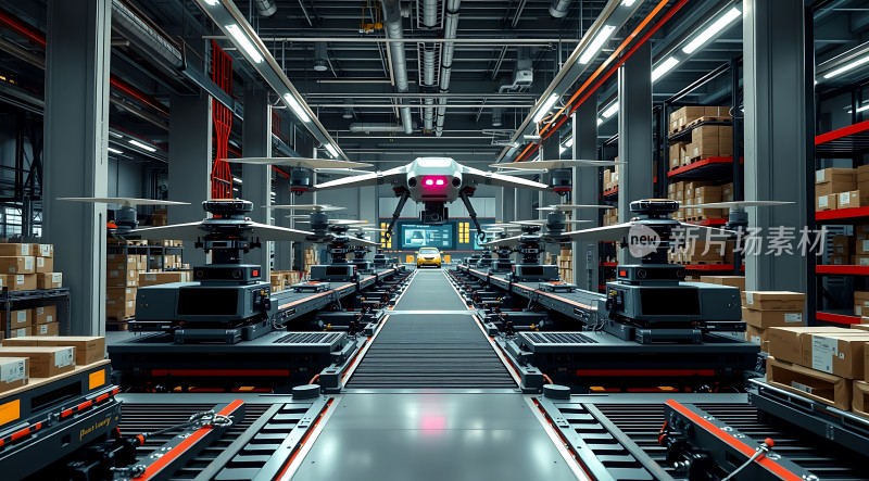 智能物流中心无人机与传送带协同作业