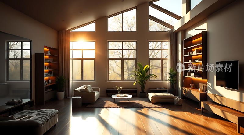阳光洒满现代客厅简约风格温馨舒适