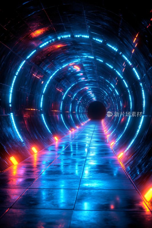 炫彩霓虹科技感隧道