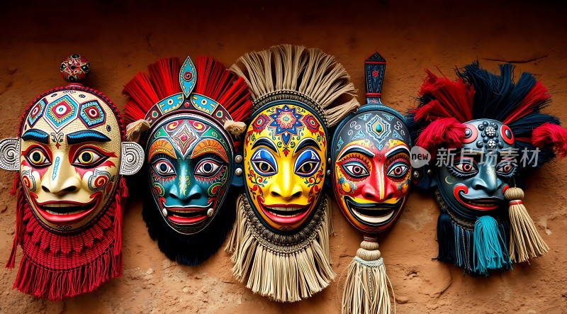 多彩面具艺术展示