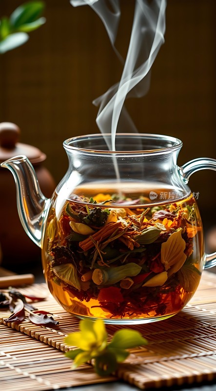 热气腾腾的花草茶