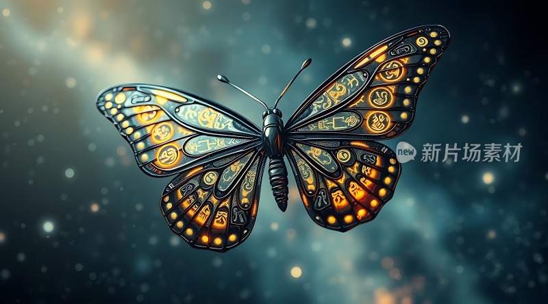 神秘蝴蝶翅膀上的古老图案
