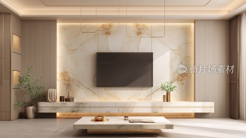 现代简约风格客厅电视背景墙