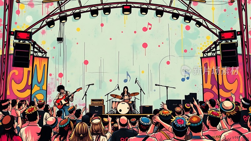 音乐节上的热情表演