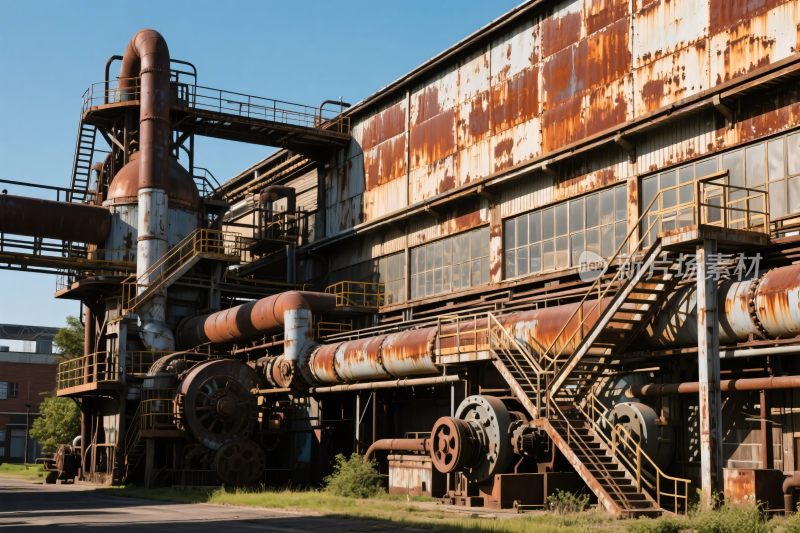 老旧生锈的工业厂房设施