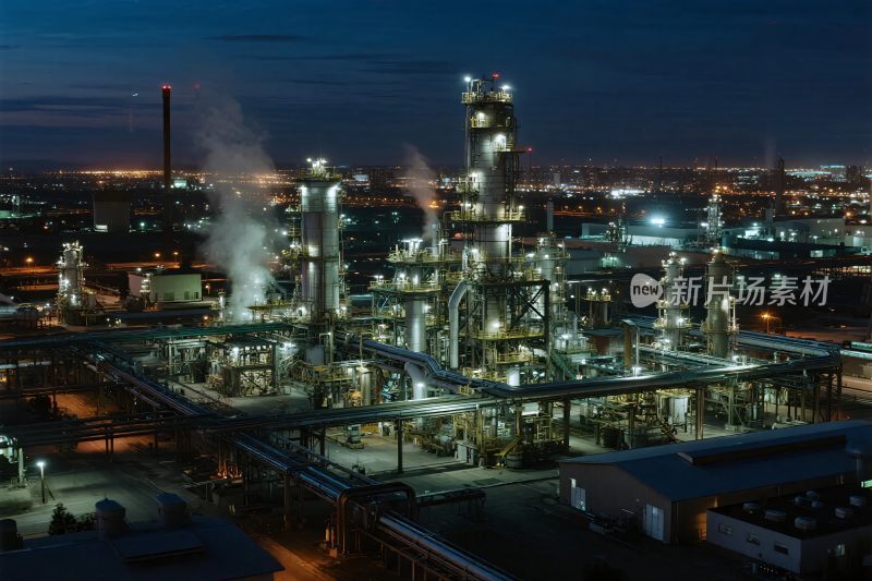 工业设施夜景图