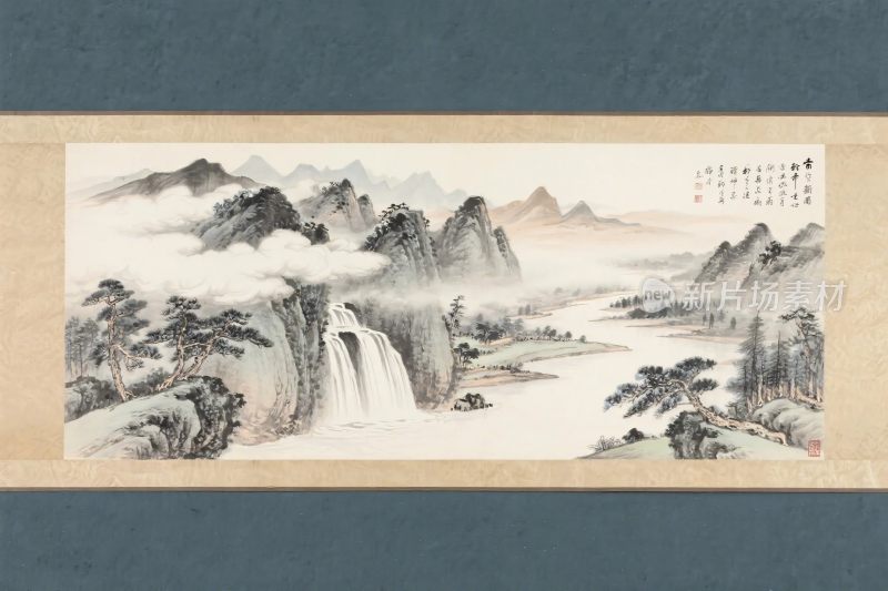 传统山水国画卷