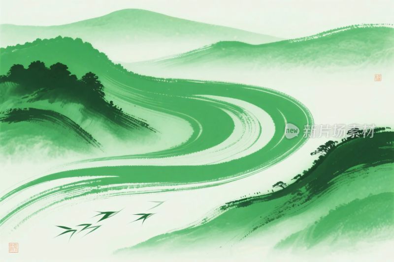 水墨山水国画风景