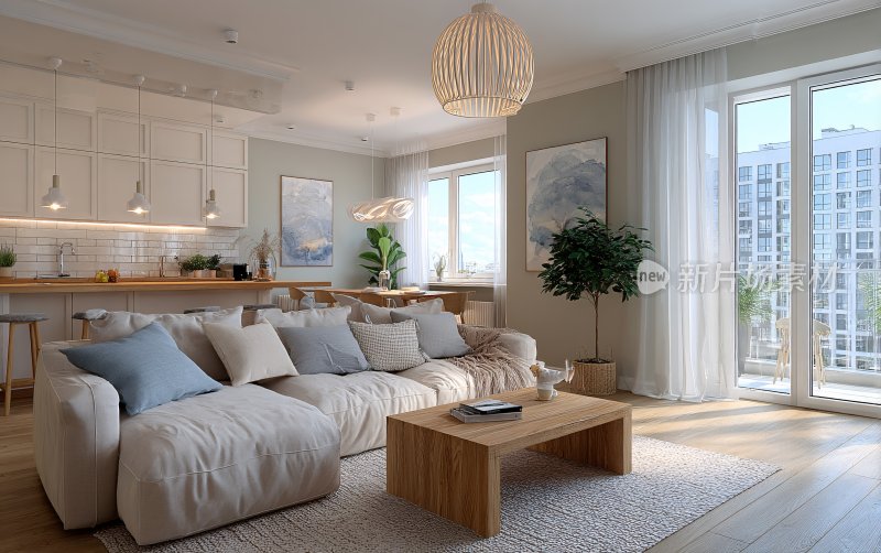 温馨简约风客厅室内场景