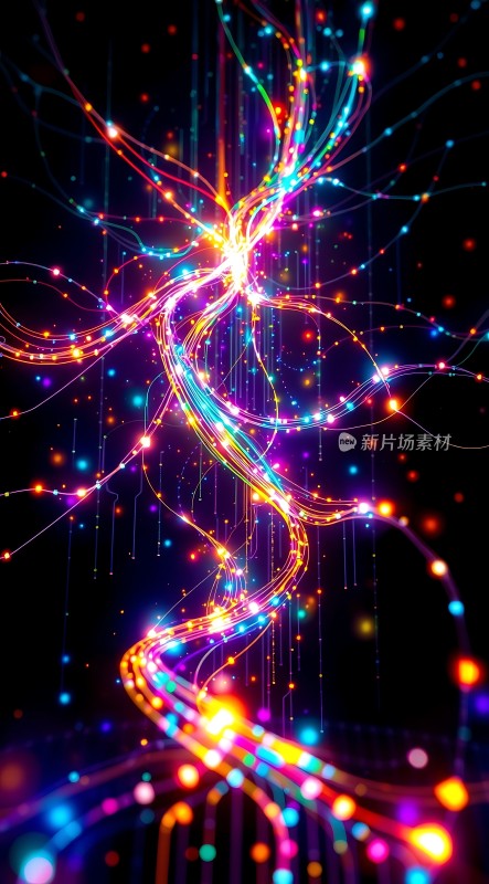 五彩斑斓的光线交织成梦幻般的景象