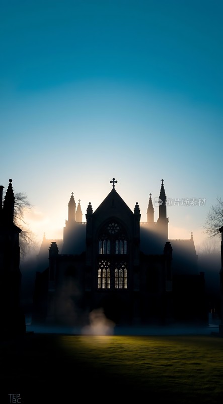 晨曦中的神秘教堂