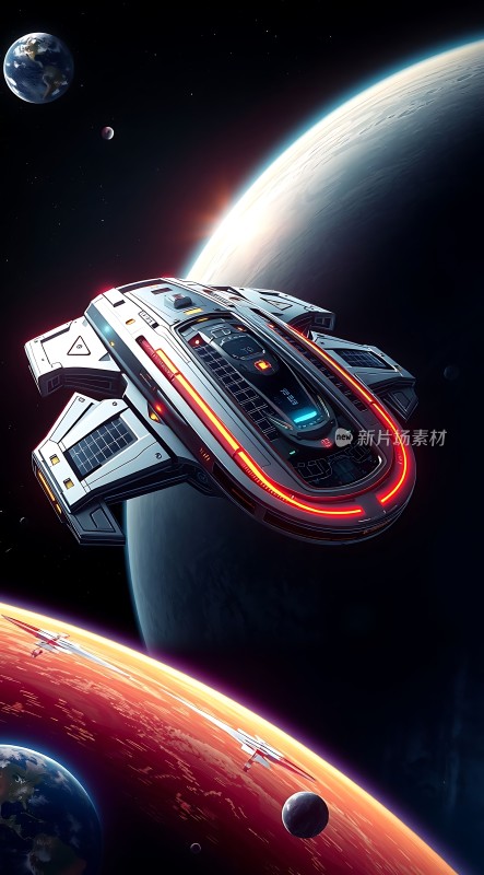 星际飞船遨游宇宙