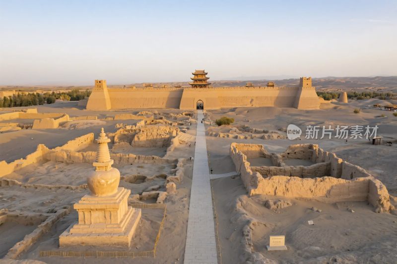 沙漠古遗址全景