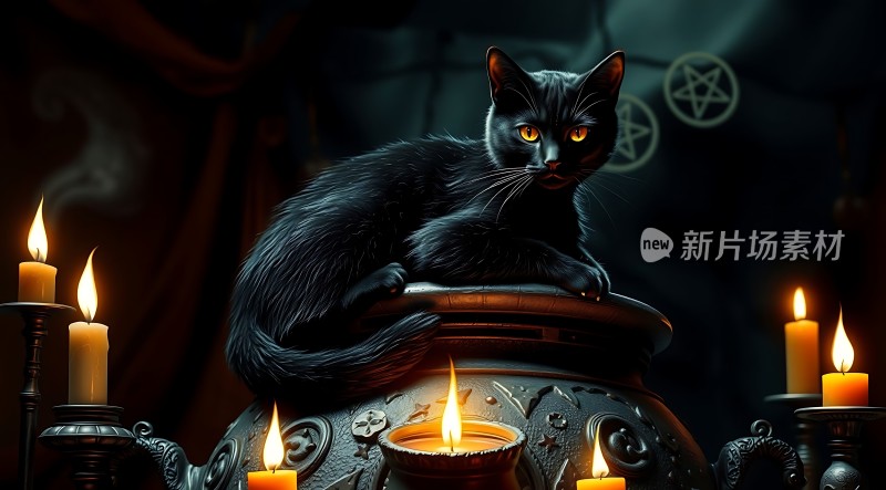 黑猫烛光神秘之夜