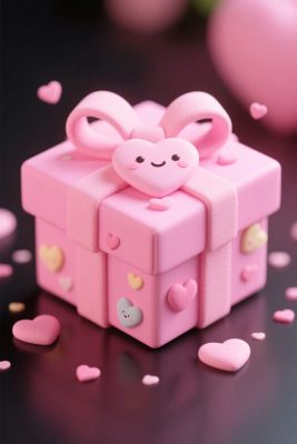 粉色卡通爱心礼盒 粉色卡通爱心礼盒