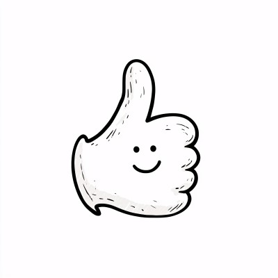 卡通点赞手势插画