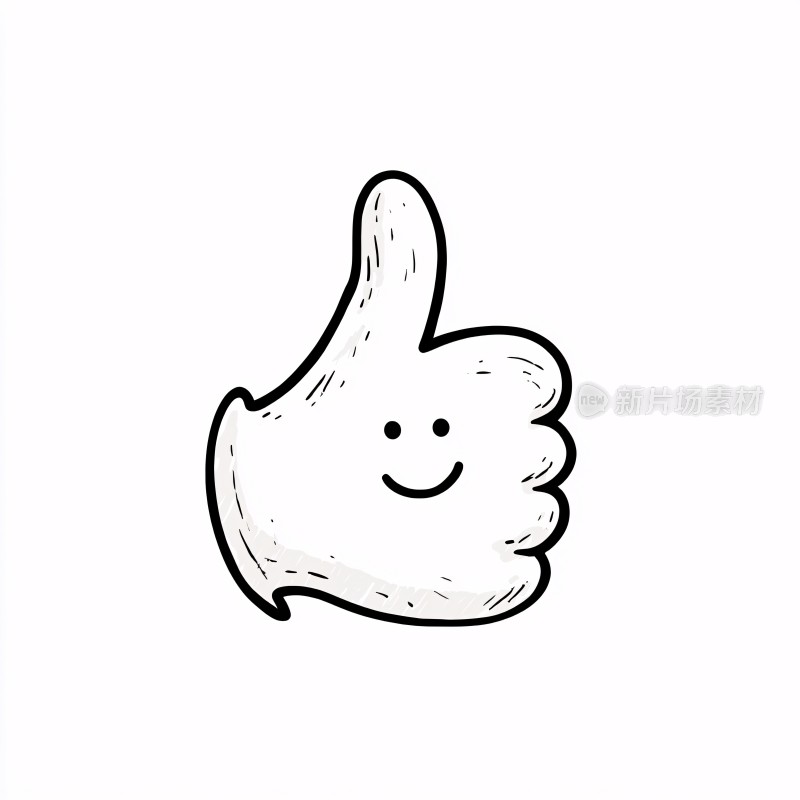 卡通点赞手势插画