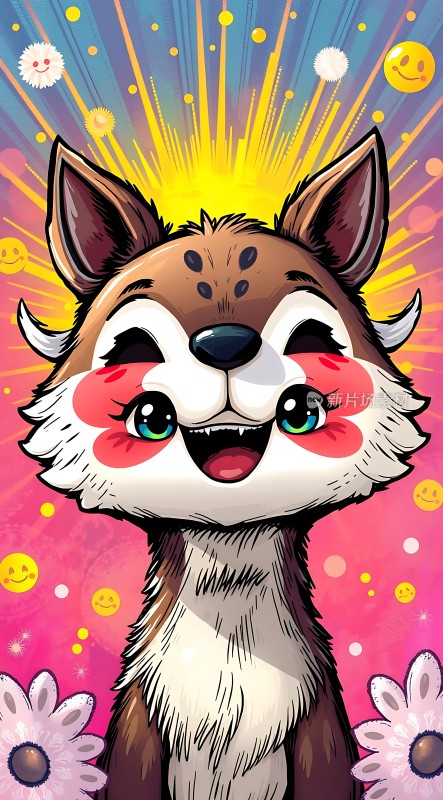 阳光下的快乐小狗