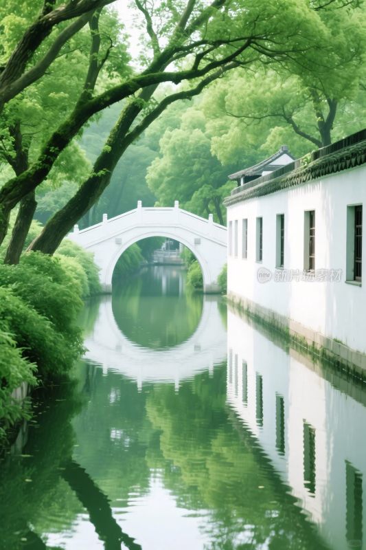 江南水乡拱桥风光