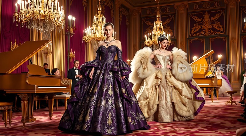 华丽舞会上的高贵礼服